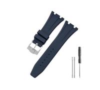 LMPVPDGADZ Fit For Seiko Rubber Silicone Watch Strap Fit For Ap Royal Oak 15400/26331/15500 In Orange, Green, And Blue 27mm Watchbands(Blue-Steel-K13)