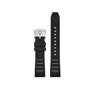 LMPVPDGADZ FKM Fluorine Rubber Watchband 20mm 21mm 22mm 24mm Fit For Breitling Fit For Omega Fit For Seiko Fit For Casio Fit For Mido Watches Band Sport Watch Strap(Black silver buckle,22mm)