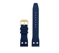LMPVPDGADZ Fluororubber Silicone Watch Strap 20mm 21mm 22mm Soft Dustproof Blue Black Dark Green With Rivet Watchband Fit For IWC Pilot Mark-xx(Blue-G pin,20mm)
