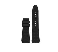 LMPVPDGADZ Fluororubber Silicone Watch Strap 22 24mm Convex Joint Black Blue Men’s Watchband Bracelet Fit For Breitling Chronomat B01(Black-NO BK,22mm)