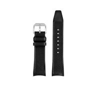 LMPVPDGADZ Fluororubber Silicone Watchstrap 20MM Arc Interface Soft Black Blue Green White Gray Men Watchband Fit For IWC Fit For Portugieser(Black-S pin)