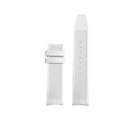 LMPVPDGADZ Fluororubber Silicone Watchstrap 20MM Arc Interface Soft Black Blue Green White Gray Men Watchband Fit For IWC Fit For Portugieser(White-NO BK)