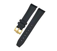 LMPVPDGADZ Fluororubber Watchband 19mm 20mm Bracelet Fit For Rolex Submariner Fit For Daytona Master Fit For GMT Watch Band Curved End Watch Strap(Black Green Gold,20mm)