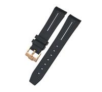 LMPVPDGADZ Fluororubber Watchband 19mm 20mm Bracelet Fit For Rolex Submariner Fit For Daytona Master Fit For GMT Watch Band Curved End Watch Strap(Black White Rose,20mm)