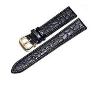 LMPVPDGADZ Leather Strap Ultra Thin 12 13 14 16 18 20 22mm Men and women Leather Bracelet Fit For Longines Fit For IWC Fit For OMEGA Band(Black-gold,22mm)