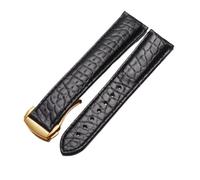 LMPVPDGADZ Leather Watch Strap Men's And Women's Style Fit For Omega Fit For Seahorse Deville Watch Band 18mm 19mm 20mm(Black-gold,19mm)