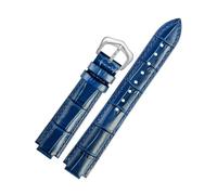LMPVPDGADZ Leather Watchband Fit For Ballon Bleu Wrist Band Men Female Convex Leather Strap 14 * 8mm 18 * 11mm 20 * 12mm Fashion Bracelet(Royal blue silver A,20-12mm)