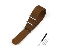 LMPVPDGADZ Nylon Watch Band Ribbed Strap 18mm 19mm 20mm 22mm Fit For Military Ballistic Fabric Replacement Premium Watchband Accessories(Brown,20mm)
