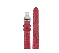 LMPVPDGADZ Pearl Fish Skin Watch Strap Suitable Fit For Longines Fit For FIYTA/Fit For EBOHR 718864 718964 718874 Women's Watch Chain Red 16mm(Red sk bk)
