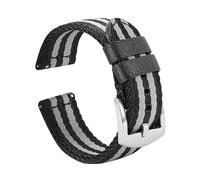 LMPVPDGADZ Premium Nylon Watchband Quick Release Watch Strap 18mm 20mm 22mm Seatbelt Nylon Military Striped Replacement Watch Accessories(Black gray black 1,20mm)