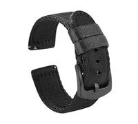 LMPVPDGADZ Premium Nylon Watchband Quick Release Watch Strap 18mm 20mm 22mm Seatbelt Nylon Military Striped Replacement Watch Accessories(Black 2,22mm)