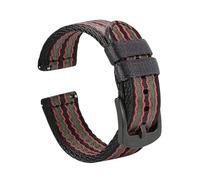 LMPVPDGADZ Premium Smooth Nylon Watch Strap 20mm 22mm Woven Nylon Seatbelt Watchband Quick Release Replacement Wristband Fit For Seiko Watch(Black green red 2,22mm)