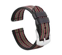 LMPVPDGADZ Premium Smooth Nylon Watch Strap 20mm 22mm Woven Nylon Seatbelt Watchband Quick Release Replacement Wristband Fit For Seiko Watch(Black green red 1,22mm)