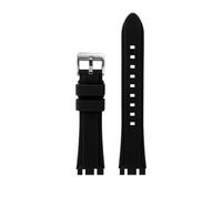LMPVPDGADZ Resin Silicone Rubber Watchstrap 19mm 21mm Black Dark Blue Green Orange Men Watchband Fit For SWATCH IRONY Fit For CHRONO Browned(Black-S pin,21mm)