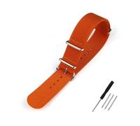LMPVPDGADZ Ribbed Watch Strap 20mm 22mm 18mm 19mm Rugged Nylon Military Straps Retro Watchband Braid Ballistic Fabric Bands(ORANGE,19mm)