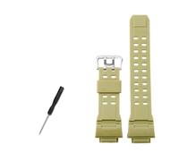 LMPVPDGADZ Silicone Rubber Watch Strap 16mm Convex Joint Black Red Orange Blue Green Beige Watchband Fit For CASIO Fit For G-SHOCK 3410 GW-9400 GW9300(A Grass green-S)