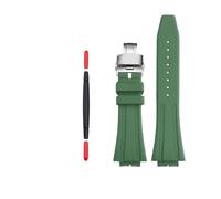 LMPVPDGADZ Silicone Rubber Watch Strap 16mm Convex Joint Soft Black Green Orange Blue Gray Men's Watchband Fit For CASIO Fit For G-shock GA2100 GM2100(Green-Silver)