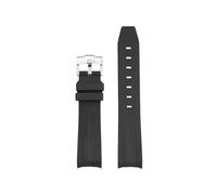 LMPVPDGADZ Silicone Rubber Watch Strap 20mm Arc Interface Diving Sports Black Green White Blue Watchband Fit For Rolex Submariner Yacht Master(Black black-S pin)