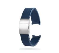 LMPVPDGADZ Silicone Rubber Watch Strap 21mm Arc Interface Diving Soft Black Blue Green Men Watchband Fit For Longines Fit For Hydro Conquest(Blue-Silver)