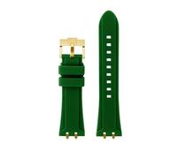 LMPVPDGADZ Silicone Rubber Watch Strap 24mm Black Blue Orange Green Solid Color Men’s Watchband With Silver Gold Connector Fit For Tudor Royal(Green-G pin)