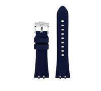 LMPVPDGADZ Silicone Rubber Watch Strap 24mm Black Blue Orange Green Solid Color Men’s Watchband With Silver Gold Connector Fit For Tudor Royal(Blue-S pin)