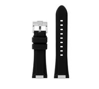 LMPVPDGADZ Silicone Rubber Watchband Fit For TISSOT PRX Watchband T137.407/T137.410 Series Super Player Men Wrist Strap 26x12mm Convex End(Black silver pin)