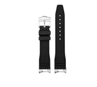 LMPVPDGADZ Silicone Wristband With Connector Fit For Tudor M79363/M79360 Fluororubber Watchband(Coal Black,21mm)