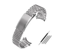 LMPVPDGADZ Stainless Steel Watch Strap Fit For Omega Fit For Seamaster Watchband Curved End Stainless Steel Bracelet 18mm 19mm 20mmWith Tools(Silvery,20mm)