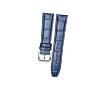 LMPVPDGADZ Suitable Fit For IWC Fit For PORTOFINO Skin Leather Watch Strap Black Brown Navy Blue Top Layer Leather Men Watch Accessories(Navy blue with B,20mm)