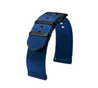 LMPVPDGADZ Thickened Canvas Nylon Watchband Fit For Omega/Fit For Joint Moon Watch Strap 20mm Quick Release Bar Bracelet for Black Wristwatches Band(Blue bk)