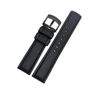 LMPVPDGADZ Viton Watch Strap Fit For O-mega Fit For RoX Fit For S-eiko Sharkey MM300 Fluororubber Waffle Watchband Silicone Bracelet 20mm 22mm(Black B pin black,22mm)