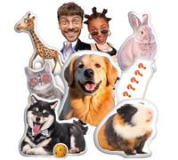 LMQJDZ Custom Photo Pet Pillow, Personalised Dog Cat Shaped Throw Pillow, 3D Double Sided Printing with Image, for Home Decor Birthday Christmas Mother'S Day, Personalised Gifts.