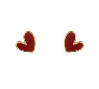 LMRJHAZ 18G Dainty Enamel Heart Stud Earrings for Women 925 Sterling Silver Post Pin Hypoallergenic Small Cute Love Cartilage Studs Piercing Jewelry