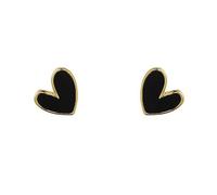 LMRJHAZ 18G Dainty Enamel Heart Stud Earrings for Women 925 Sterling Silver Post Pin Hypoallergenic Small Cute Love Cartilage Studs Piercing Jewelry