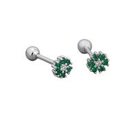 LMRJHAZ 18G Tiny CZ Flower Ball Cartilage Stud Earrings 925 Sterling Silver for Women Girls Hypoallergenic for Sensitive Piercing Ear Cute Small Crystal Snowflake Studs Screw Back Tragus Post Dainty