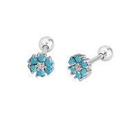 LMRJHAZ 18G Tiny CZ Flower Ball Cartilage Stud Earrings 925 Sterling Silver for Women Girls Hypoallergenic for Sensitive Piercing Ear Cute Small Crystal Snowflake Studs Screw Back Tragus Post Dainty