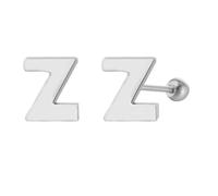 LMRJHAZ 18G Tiny Initial Stud Earrings for Women Girls 925 Sterling Silver 14K Gold Plated Hypoallergenic Cute Small Alphabet Letter Cartilage Tragus 3mm Ball Screw Back Piercing Sensitive Ear