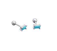 LMRJHAZ 18G Tiny Rectangle Stud Earrings for Women Girls 925 Sterling Silver Hypoallergenic Minimalist Cute Small Studs Cartilage Tragus 3mm Ball Screw Back Dainty Birthstone Jewelry Gifts Christmas
