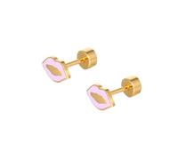 LMRJHAZ 18g Titanium Lip Kiss Stud Earrings for Women Girls 14k Gold Plated Surgical Stainless Steel Hypoallergenic Cute Tiny Studs Cartilage Tragus Screw Back Post Conch Piercing Sensitive Ear