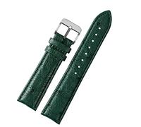 LMRJHAZ 18mm 20mm 22mm Bamboo Pattern Soft Cowhide Strap Men Butterfly Buckle Ostrich Leather Green Watchband Bracelet (Color : D RG Folding, Size : 22mm)