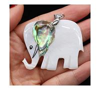 LMRJHAZ 1PC Natural White Mother of Pearl Shell Pendant Lucky Elephant Seashells Charms for DIY Necklace Making Jewelry Findings Gift Ornaments (Color : B-48x40mm) (CA40x45mm A)