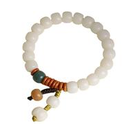 LMRJHAZ 8-10mm Natural White Jade Bodhi Root Bracelet Female Bracelet Single Little Fresh