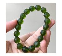 LMRJHAZ 9-10mm Meteorite Impact Glass Bracelet Natural Unprocessed Stone Crystal Stone for Decoration, Stone Generator natural stone