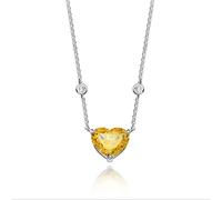 LMRJHAZ 925 Sterling Silver 10 * 12mm Aquamarine High Carbon Diamond Ice Flower Cut Pendant Necklace For Women Fine Jewelry