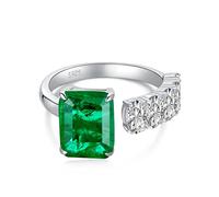 LMRJHAZ 925 Sterling Silver 18K Gold Plate Women Jewelry Adjustable 5A CZ Cubic Zirconia Promise Ring