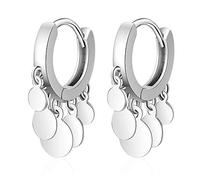LMRJHAZ 925 Sterling Silver Disc Dangle Earring, boho Tassel Cluster Drop Earrings, Simple Huggie Hoop Dangling Earrings, Jewelry For Women Birthday Gift