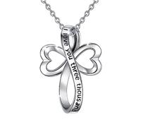 LMRJHAZ 925 sterling silver Pendant Lucky grass necklace I Love you Jewelry For Women