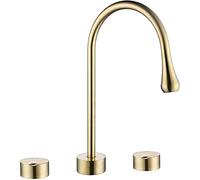 LMRJHAZ All Bronze Basin Hot and Cold Faucet Split Double Handle Three Holes Wash Basin Three-Piece Faucet Warm as Ever