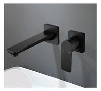 LMRJHAZ Bathroom Wall Mounted Gunmetal Faucet matt Gray or Brushed Gold Concealed Mixer Bathroom Wall tap hot and Cold Wall Mixer,Kitchen Sink Faucet