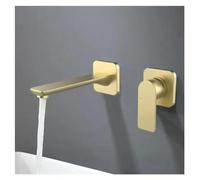 LMRJHAZ Bathroom Wall Mounted Gunmetal Faucet matt Gray or Brushed Gold Concealed Mixer Bathroom Wall tap hot and Cold Wall Mixer,Kitchen Sink Faucet